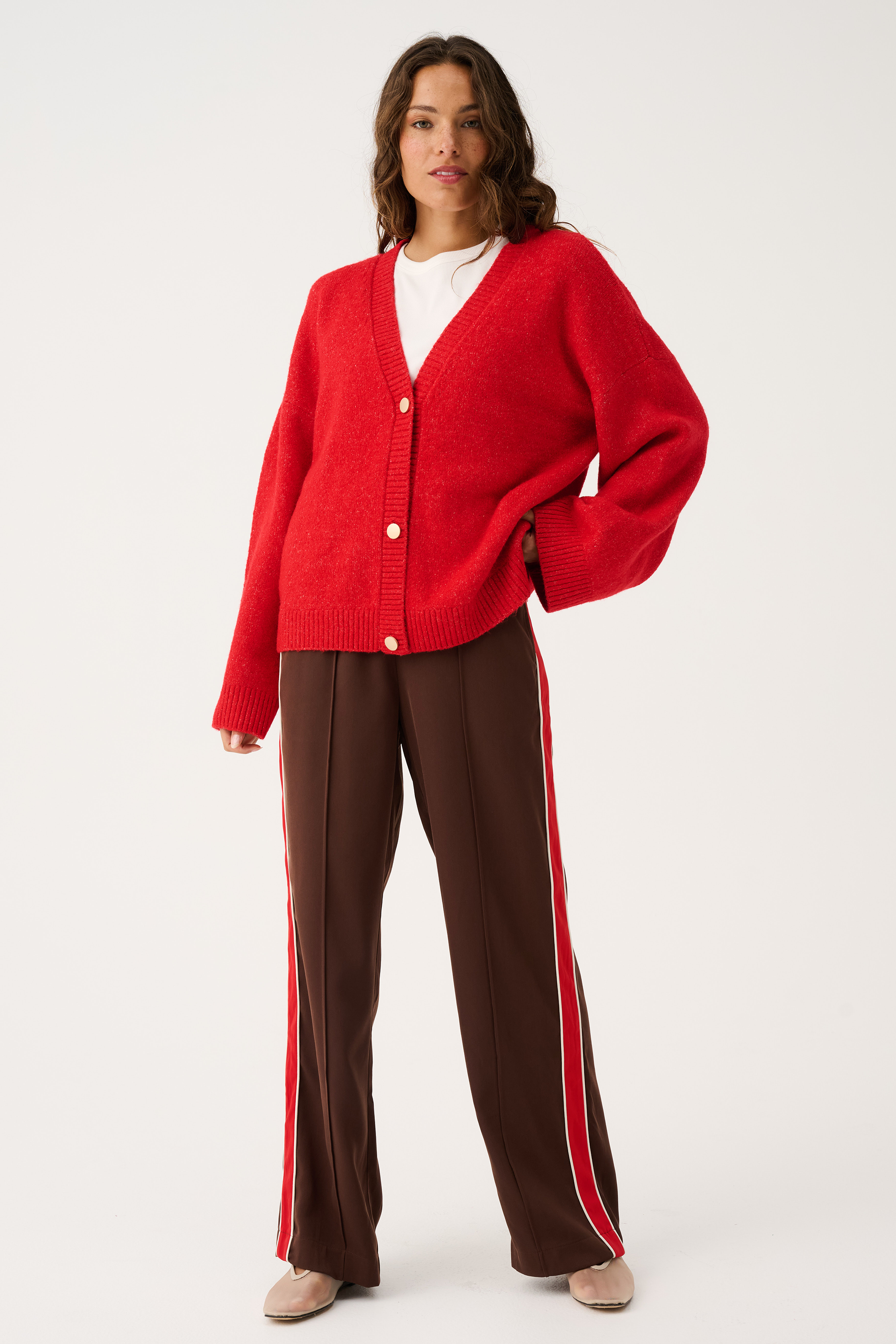 Dusty Pant - Truffle/Red
